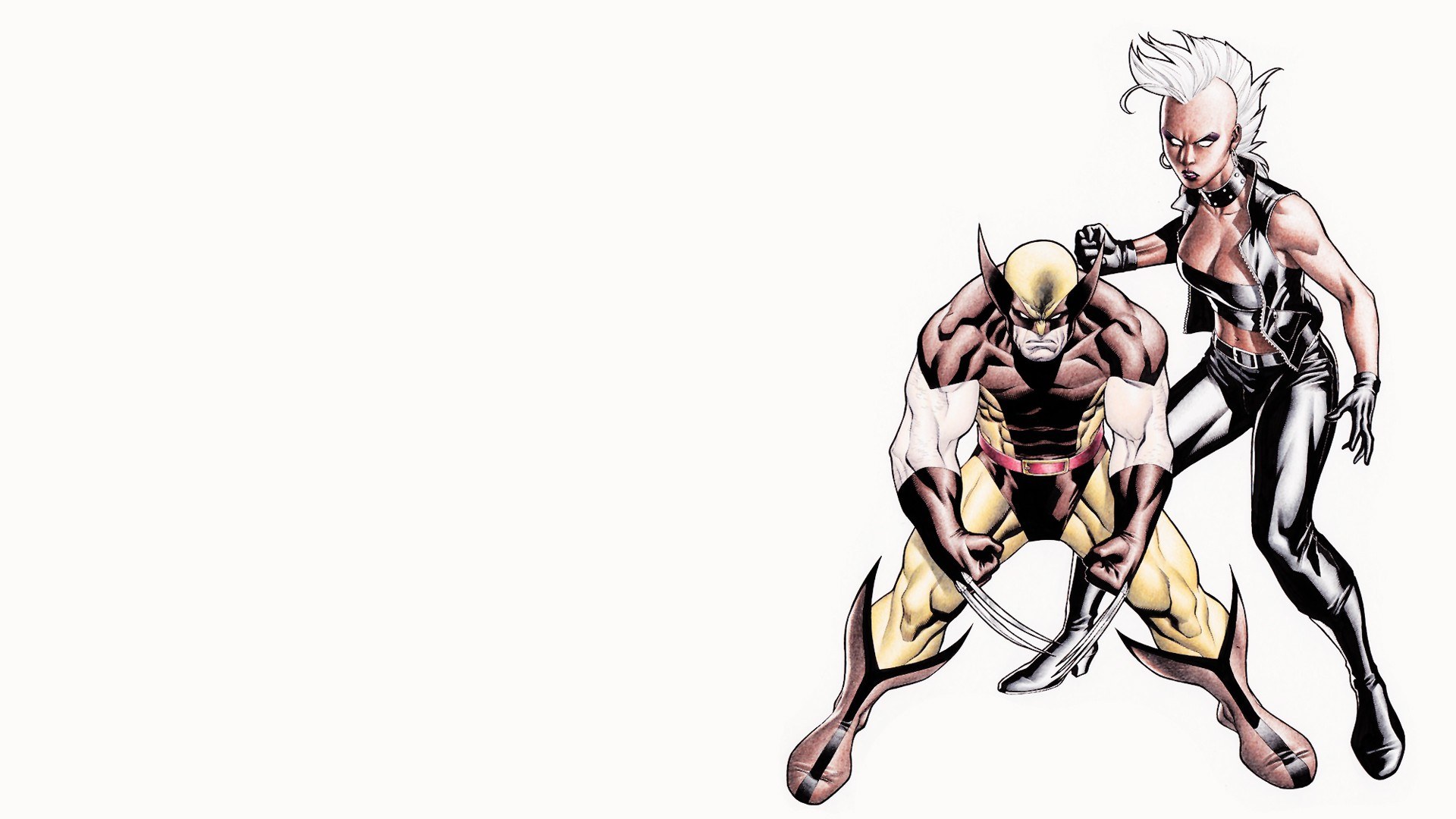 Wolverine and Storm in action