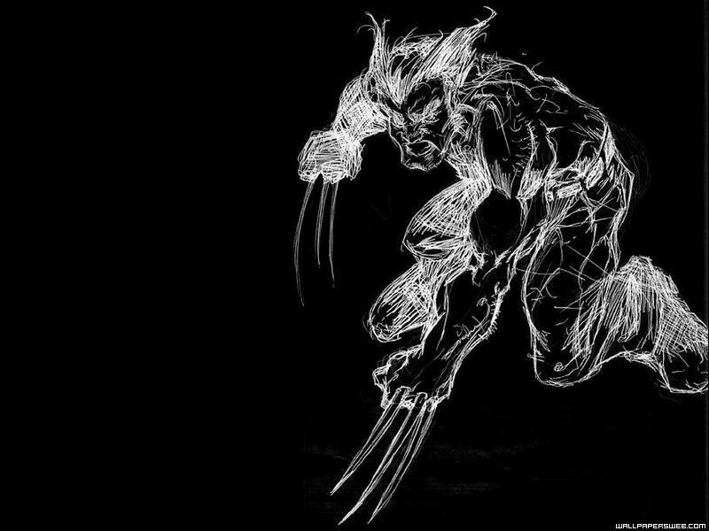 Wolverine Character — Black, Aggressive