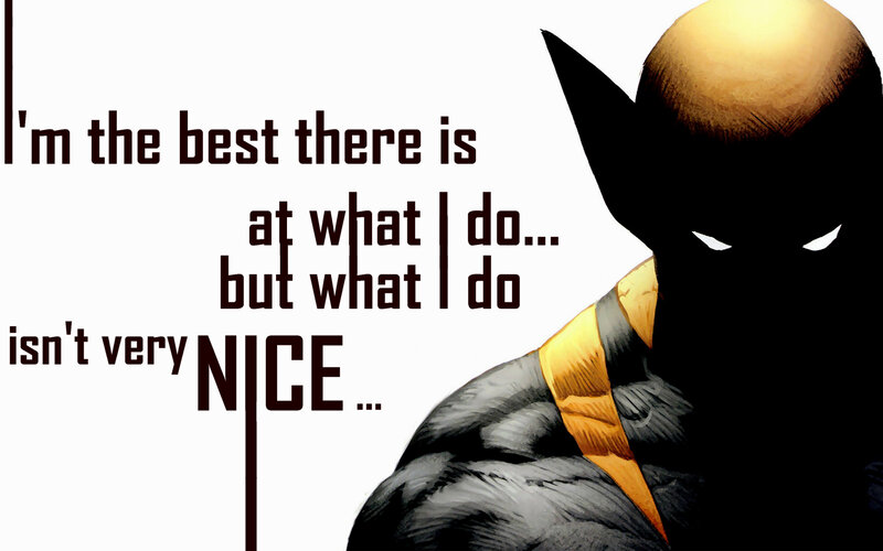 Wolverine Character — Black, Dramatic, Comic, Text