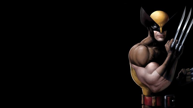 Wolverine Character — Black, Dramatic, Digital Art, Claws, Mask, Belt, Yellow, Brown