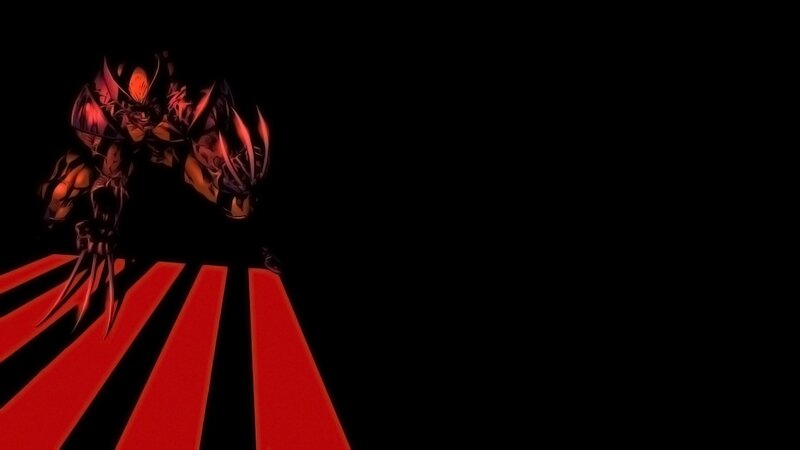 Wolverine Character — Black, Dramatic, Manga, Claws, Red Light