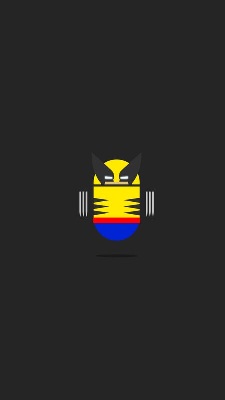Wolverine Character — Black, Minimalist