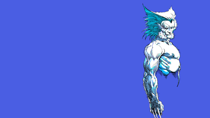 Wolverine Character — Blue, Dramatic, Comic, Blue Background