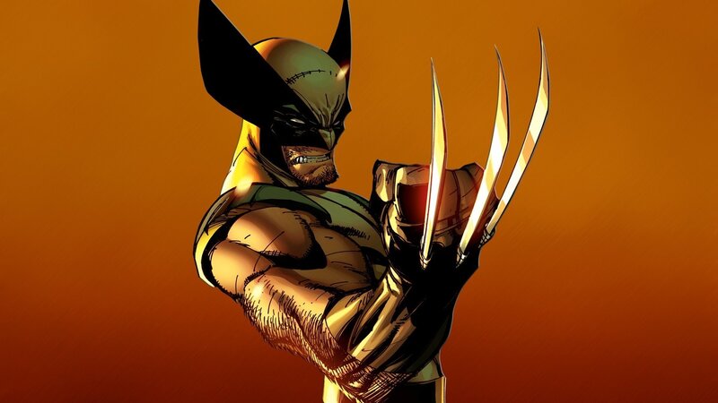 Wolverine Character — Orange, Dramatic, Comic