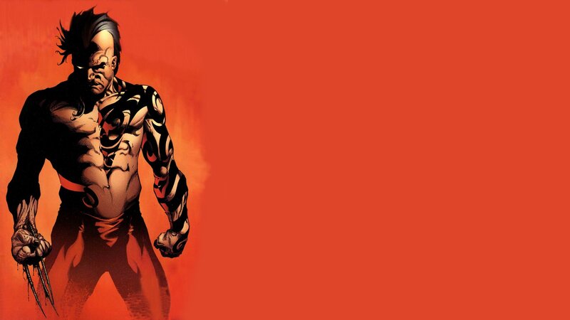 Wolverine Character — Red, Dramatic, Comic, Tattoos