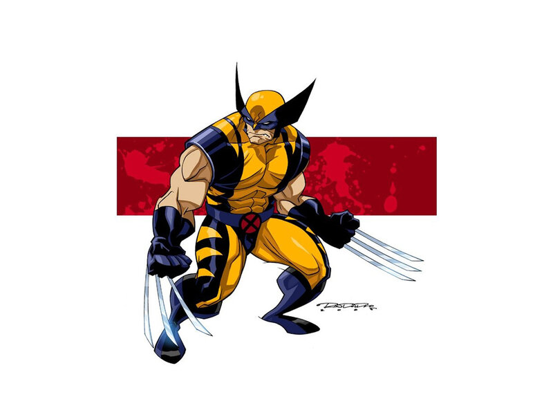Wolverine Character — Yellow, Aggressive, Comic, Claws, Mask