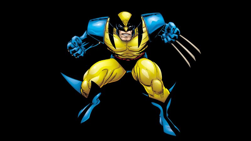 Wolverine Character — Yellow, Aggressive, Comic, Claws, Suit, Mask