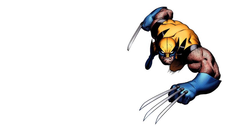 Wolverine Character — Yellow, Aggressive, Comic