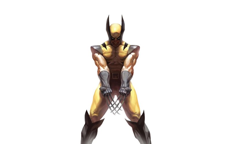Wolverine Character — Yellow, Aggressive, Digital Art, Claws