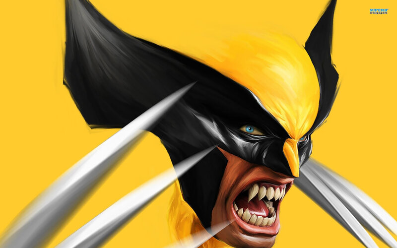 Wolverine Character — Yellow, Aggressive, Digital Art