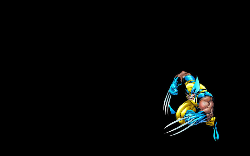 Wolverine Character — Yellow, Dramatic, Comic, Claws, Suit, Black Background