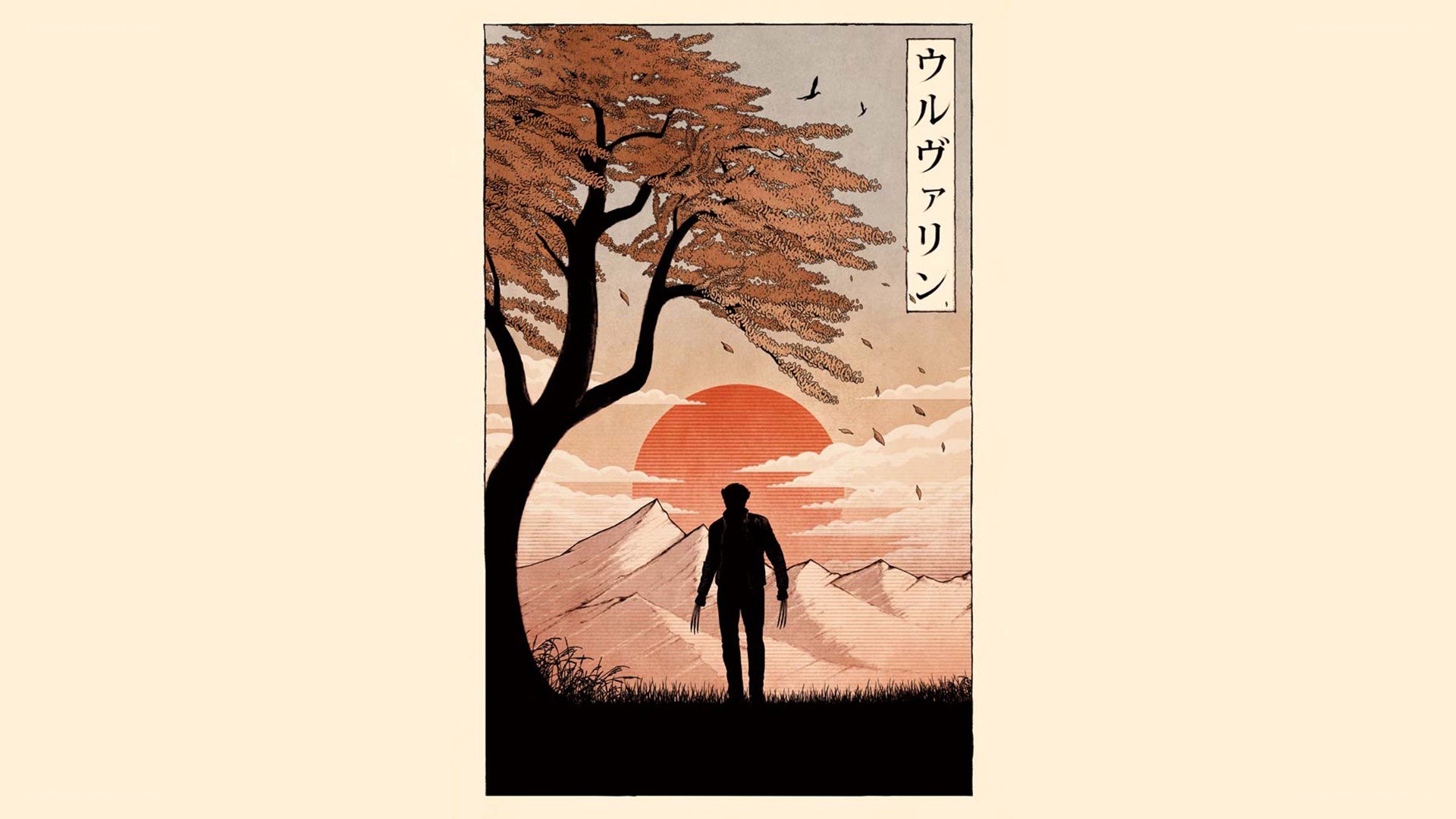 Wolverine in a Japanese art style