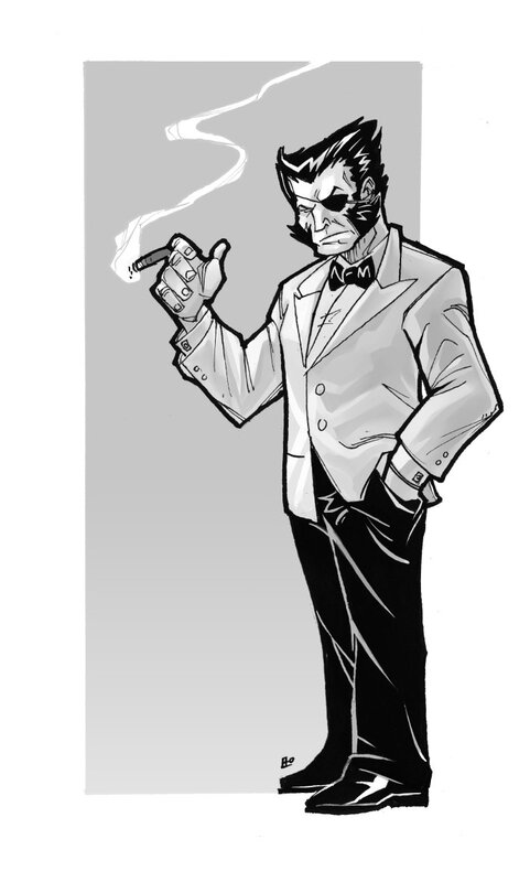 Wolverine in a tuxedo