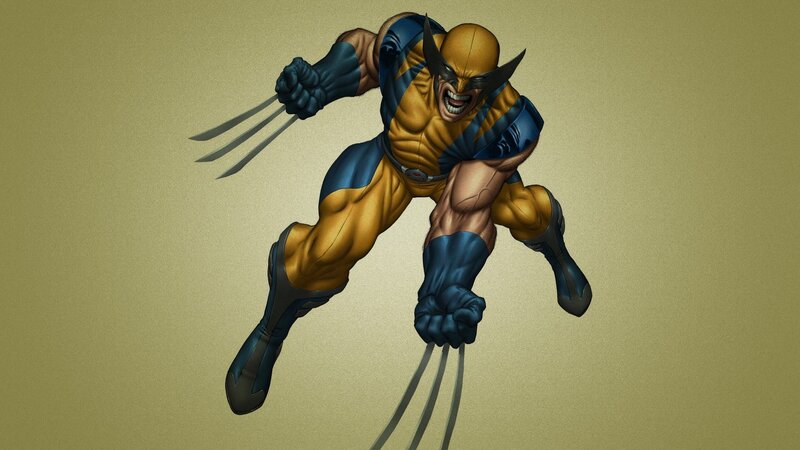 Wolverine in Action Pose — Yellow, Aggressive