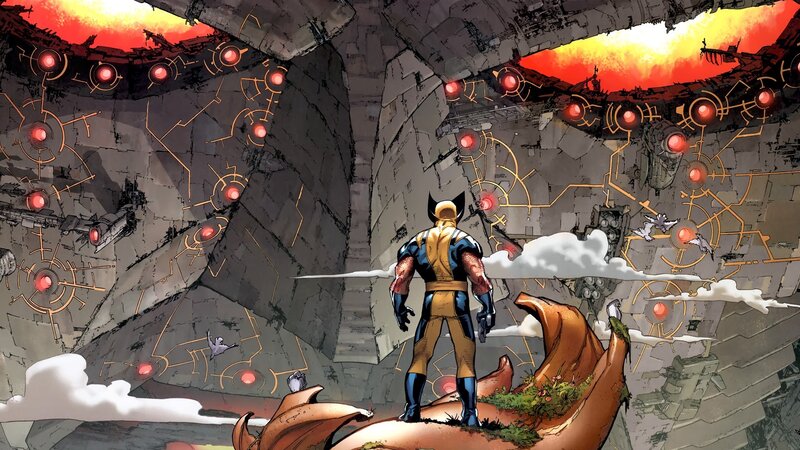 Wolverine in Ruined Structure — Gray