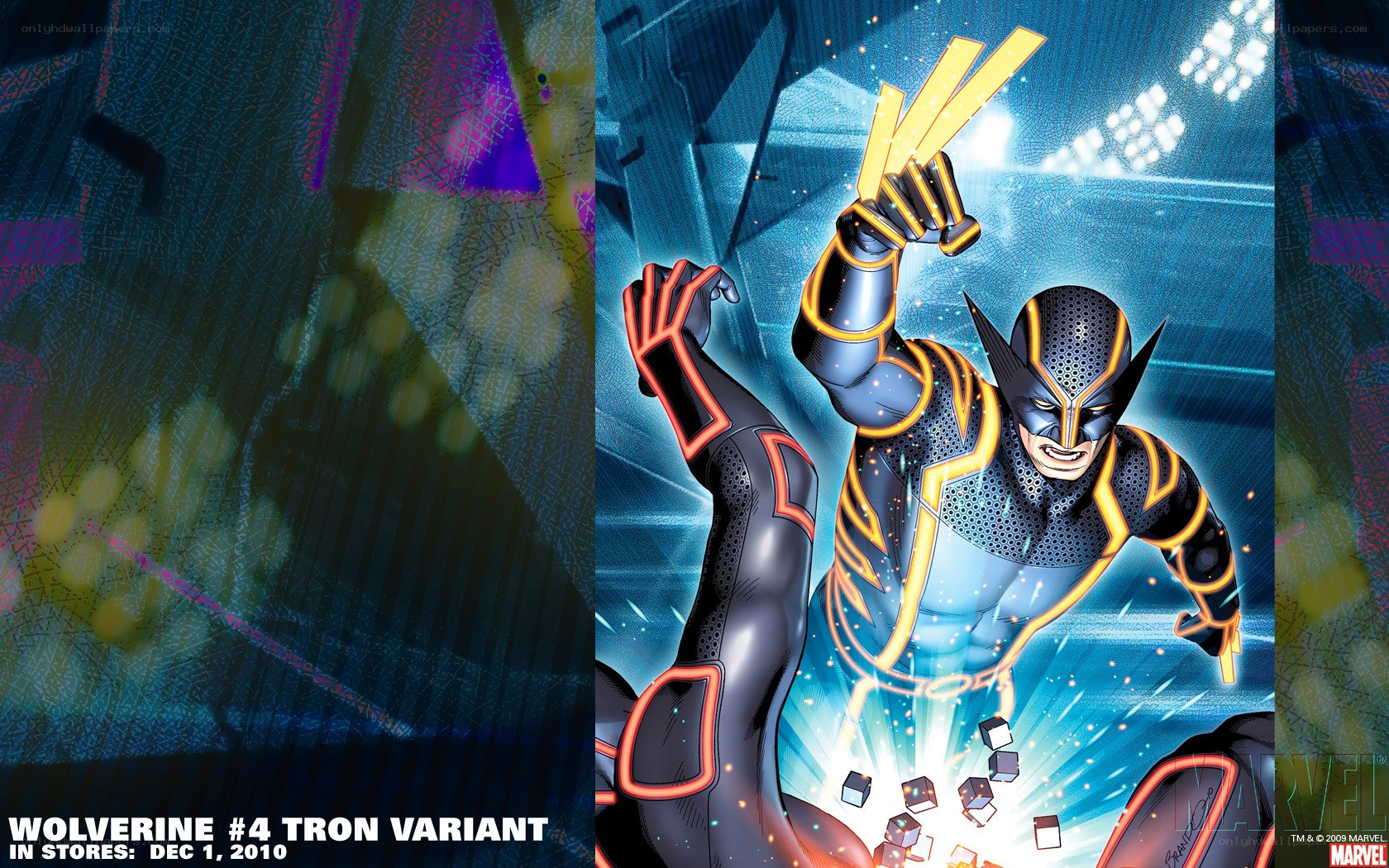 Wolverine in Tron suit