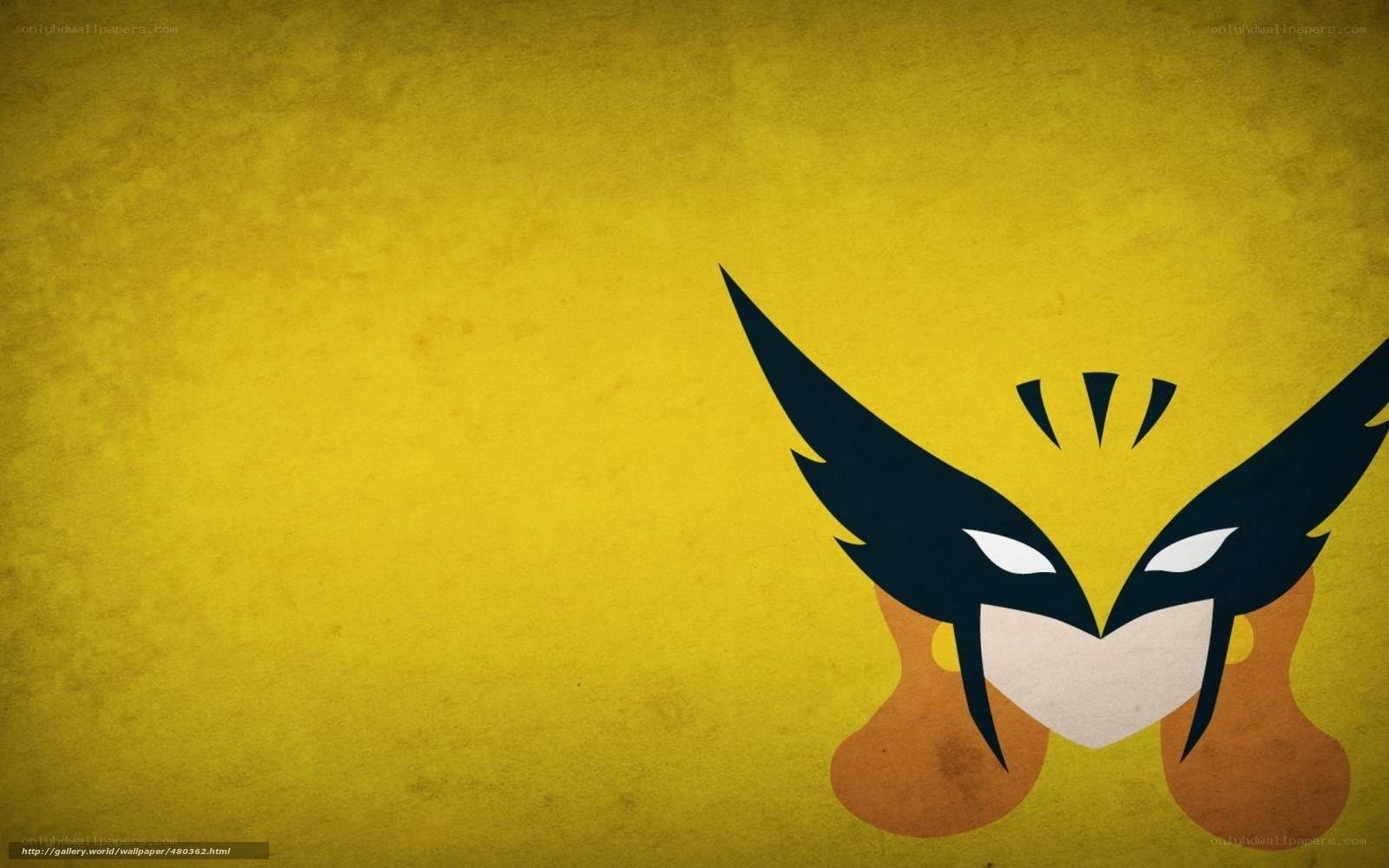 Wolverine mask on yellow