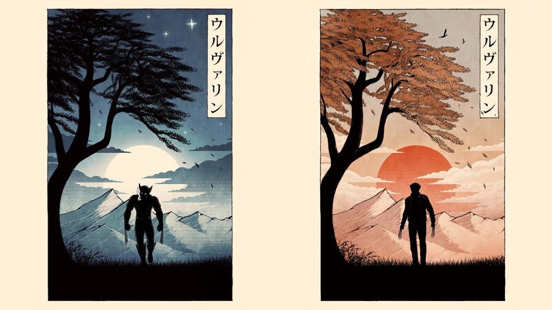 Wolverine Silhouette — Blue