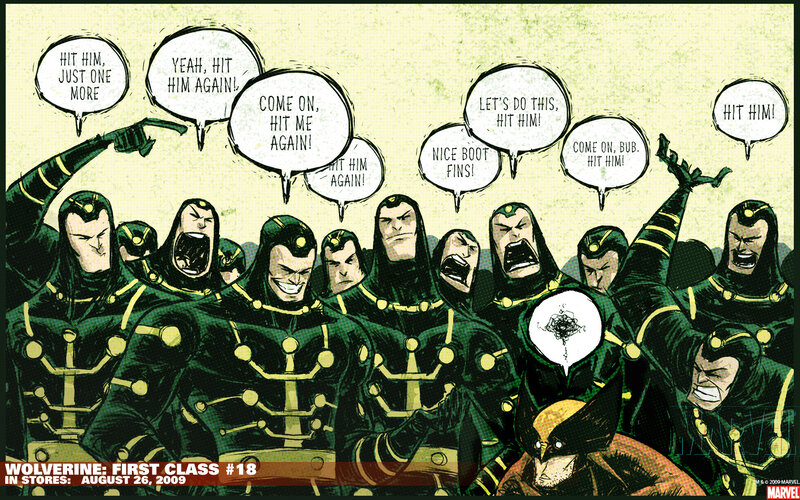 Wolverine surrounded by clones