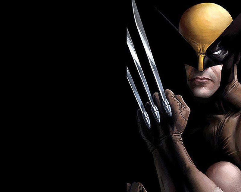 Wolverine with Claws — Black, Dramatic, Comic