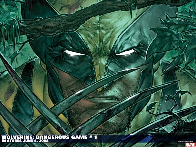 Wolverine with Claws — Green, Dark, Intense