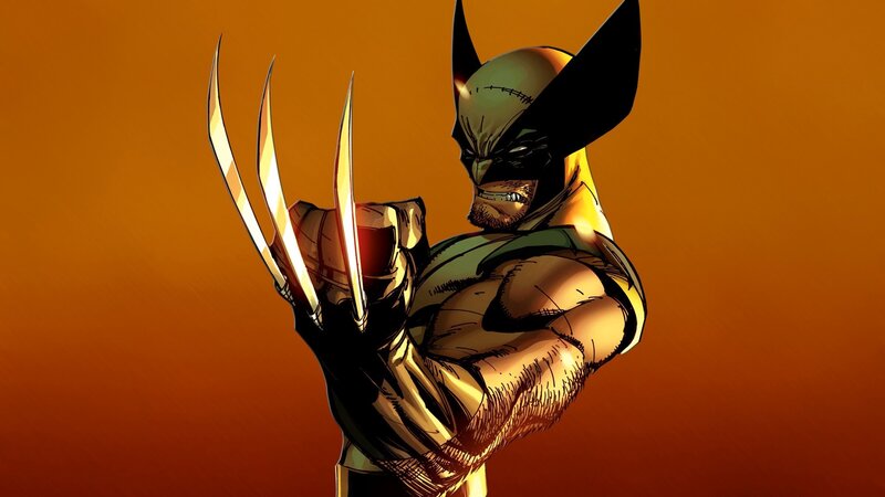 Wolverine with Claws — Orange, Dramatic, Comic, Mask