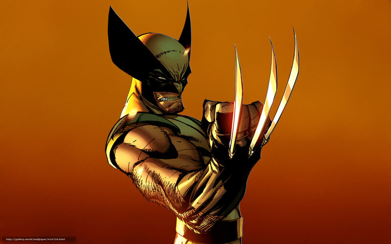 Wolverine with Claws — Orange, Dramatic, Comic