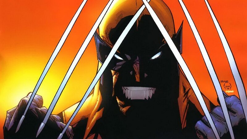 Wolverine with Claws — Orange, Dramatic, Sunset, Comic