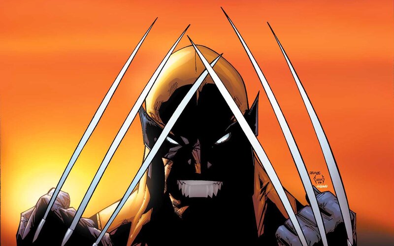 Wolverine with Claws — Orange, Dramatic, Sunset