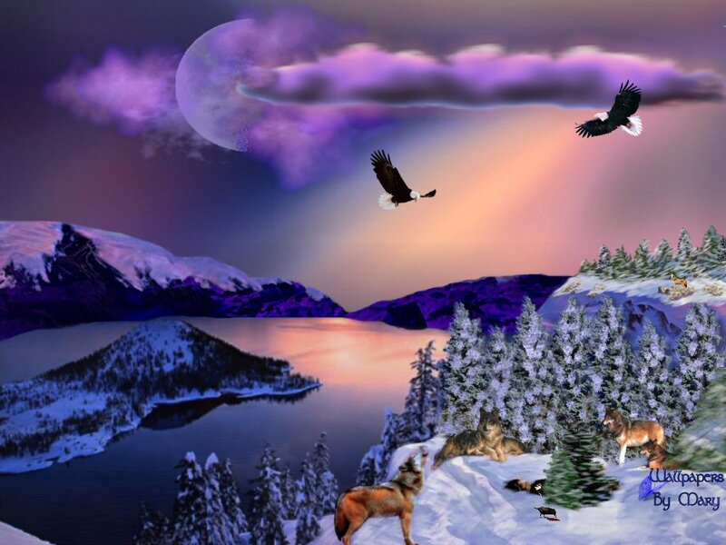Wolves and Eagles in Winter