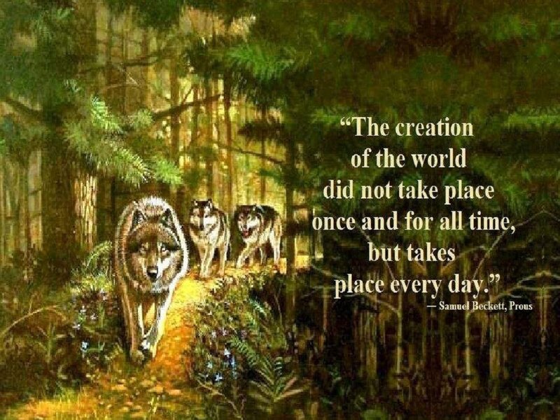 Wolves in Forest — Green, Serene, Afternoon