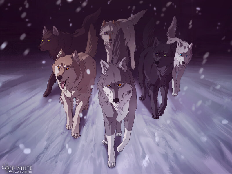 Wolves in Snow — Purple