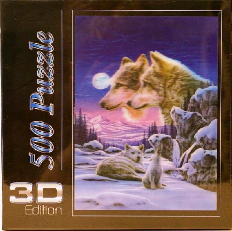 Wolves in Winter Landscape — Purple