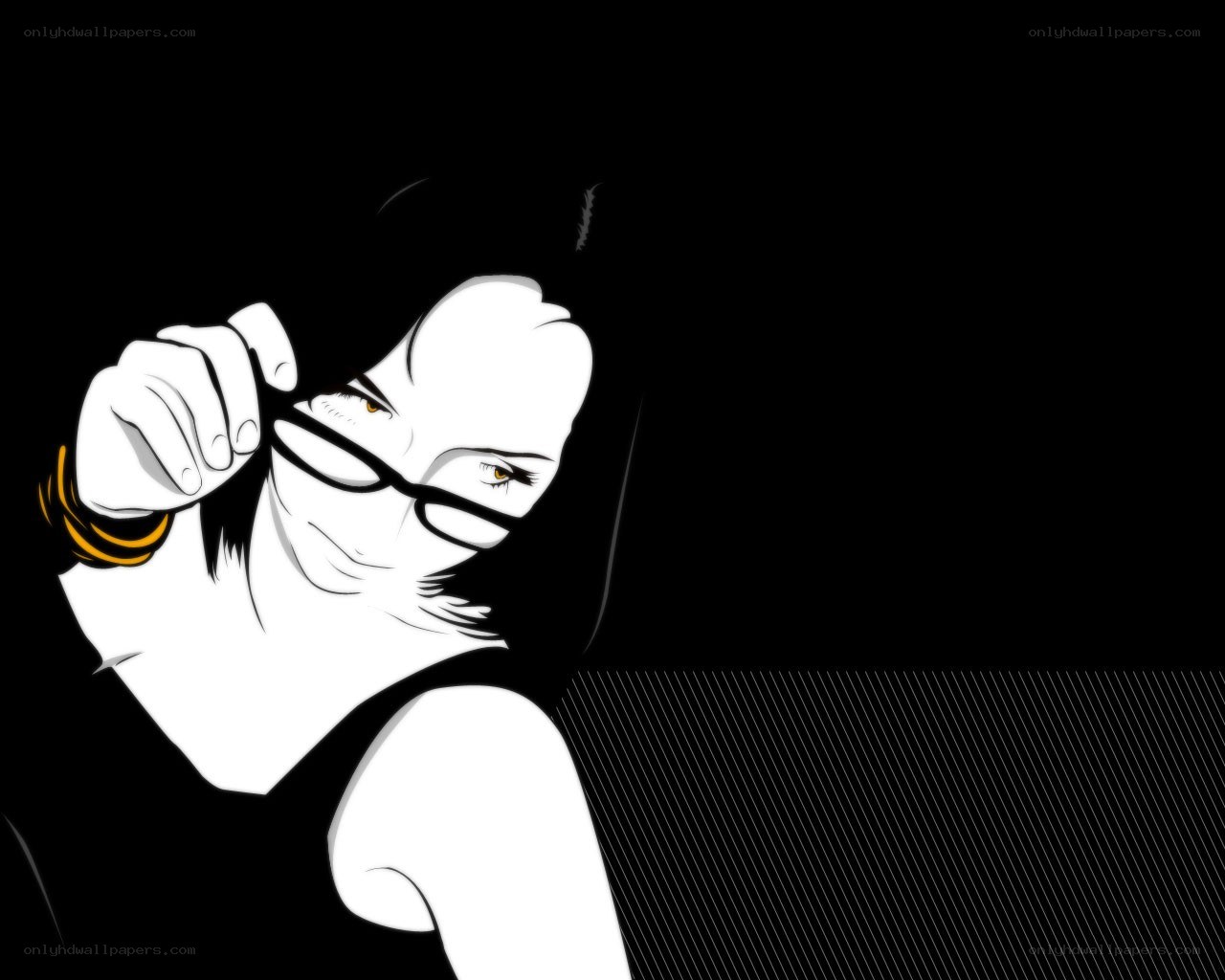 woman adjusting glasses