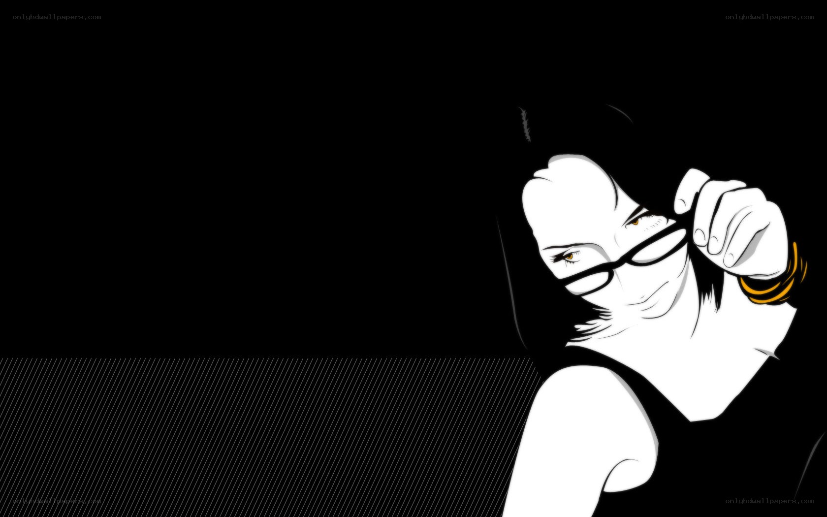 woman adjusting glasses