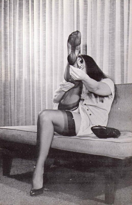 woman adjusting stockings