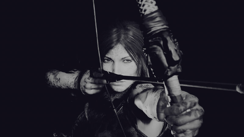 Woman Aiming Bow — Black