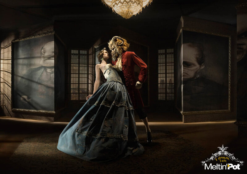Woman and Beast Couple — Blue