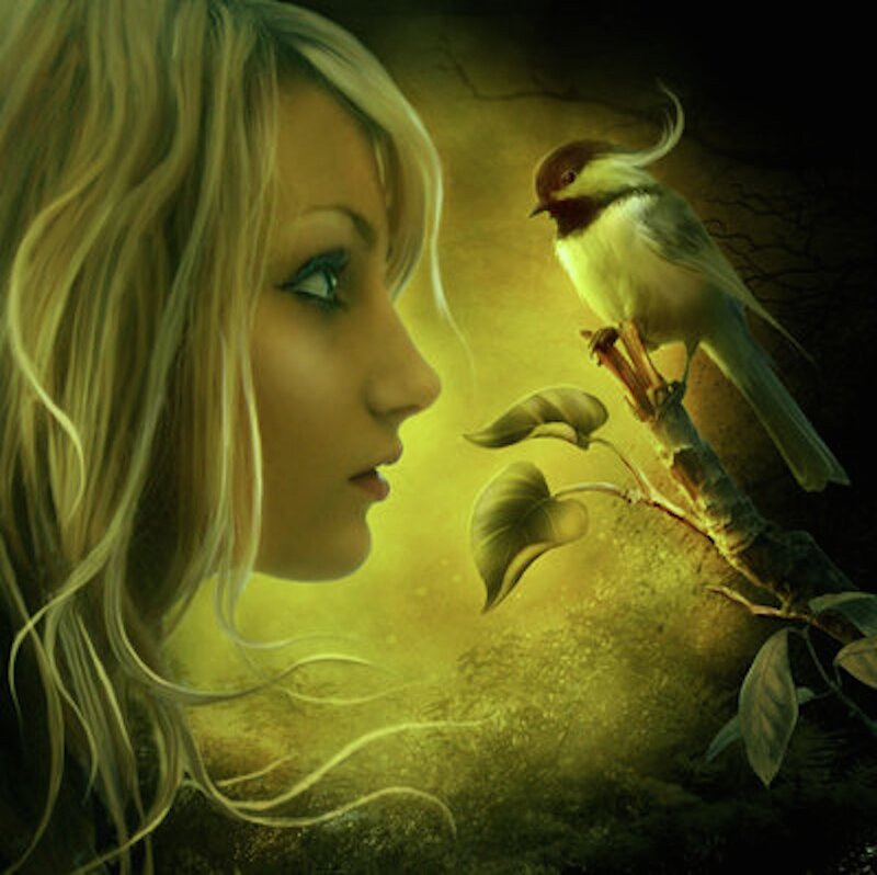 Woman and Bird