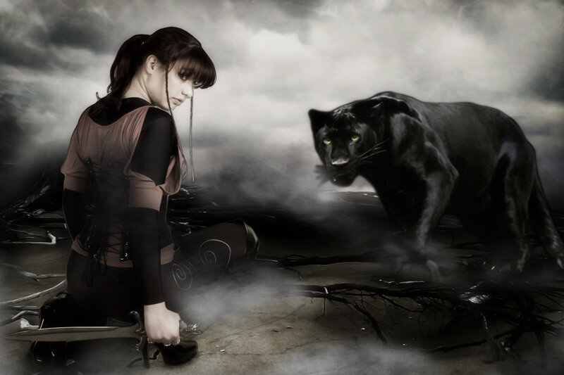 Woman and Black Panther — Dramatic