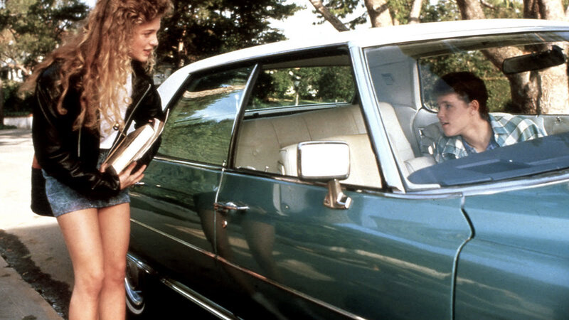 Woman and Boy by Car