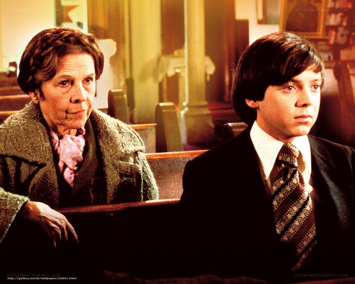 woman and boy in church