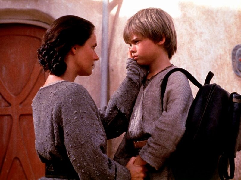woman and boy in conversation