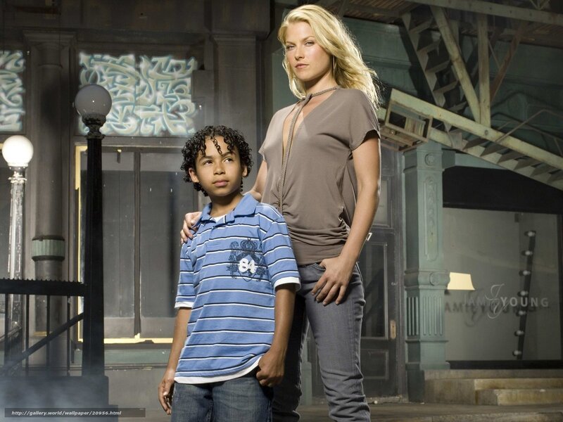 woman and boy on street