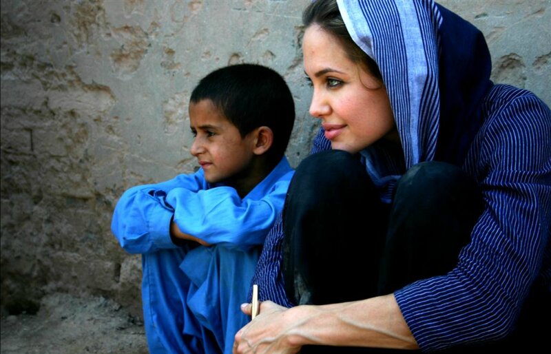 Woman and Boy Sitting