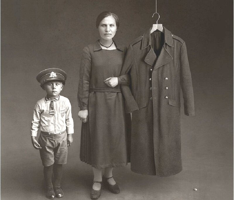 Woman and Boy with Coat