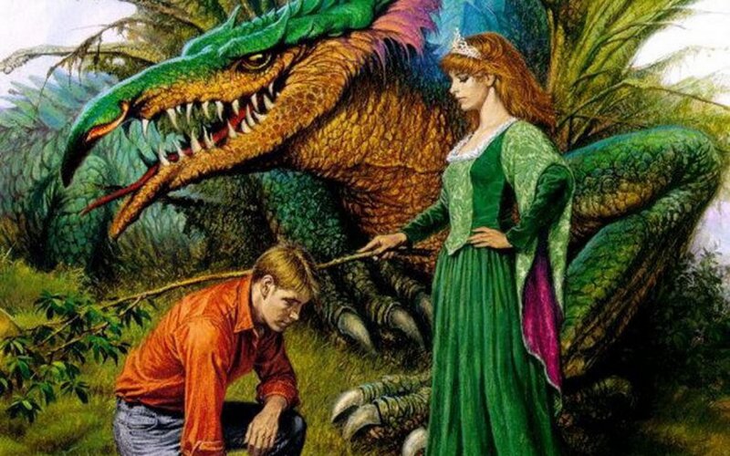 Woman and Boy with Dragon