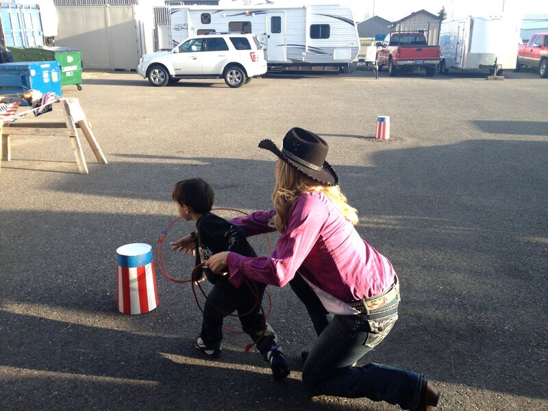 Woman and Boy with Lasso