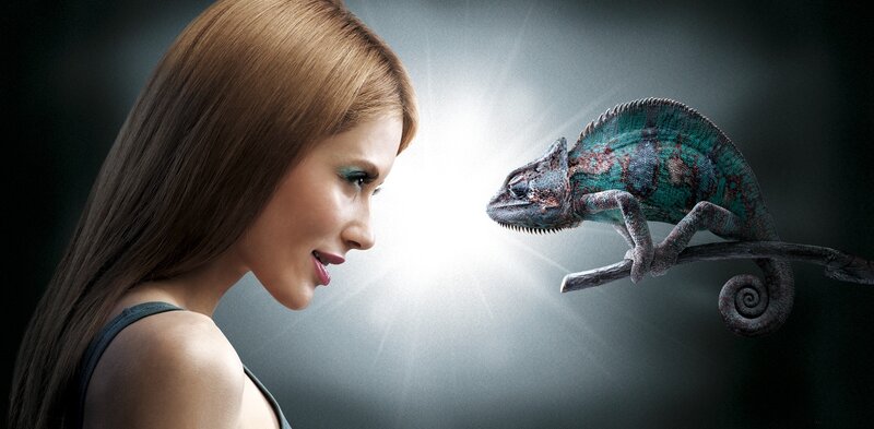 Woman and Chameleon