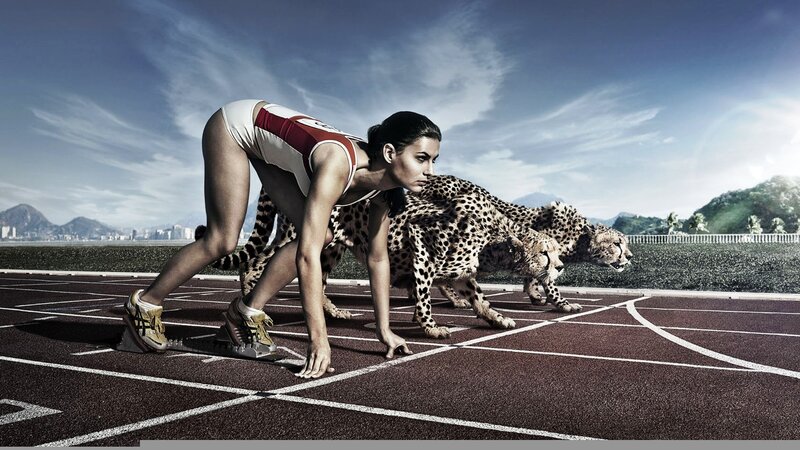 Woman and Cheetahs on Track